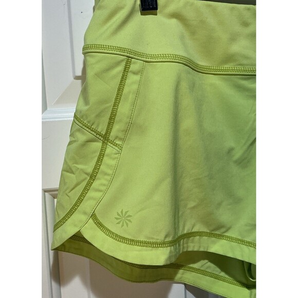 Athleta Running Free Athletic Speed Run Shorts Lined Neon Yellow Size Small - Picture 2 of 5